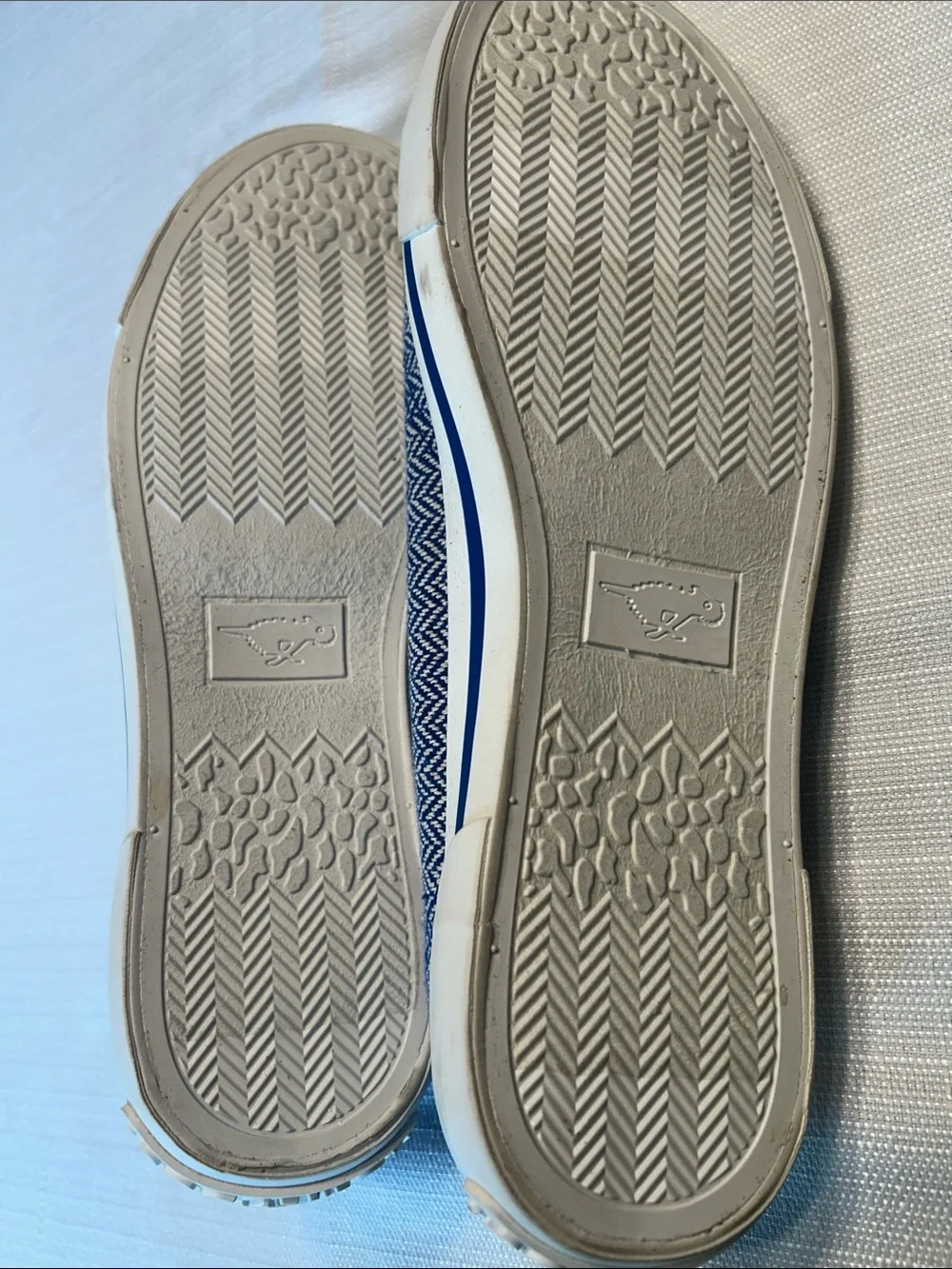 Rocket Dog Blue Herringbone Low-Top Sneakers with White Laces